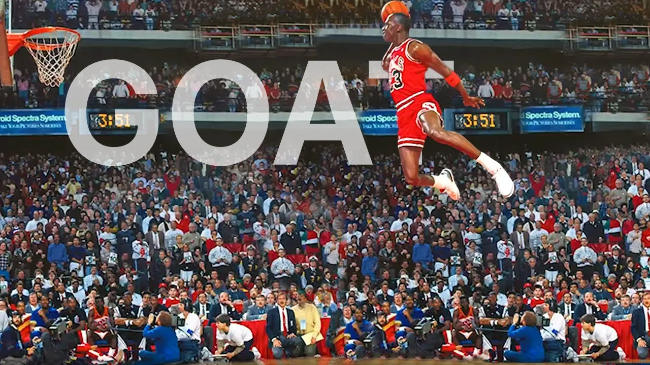 Text behind person effect — GOAT text placed behind a sports player