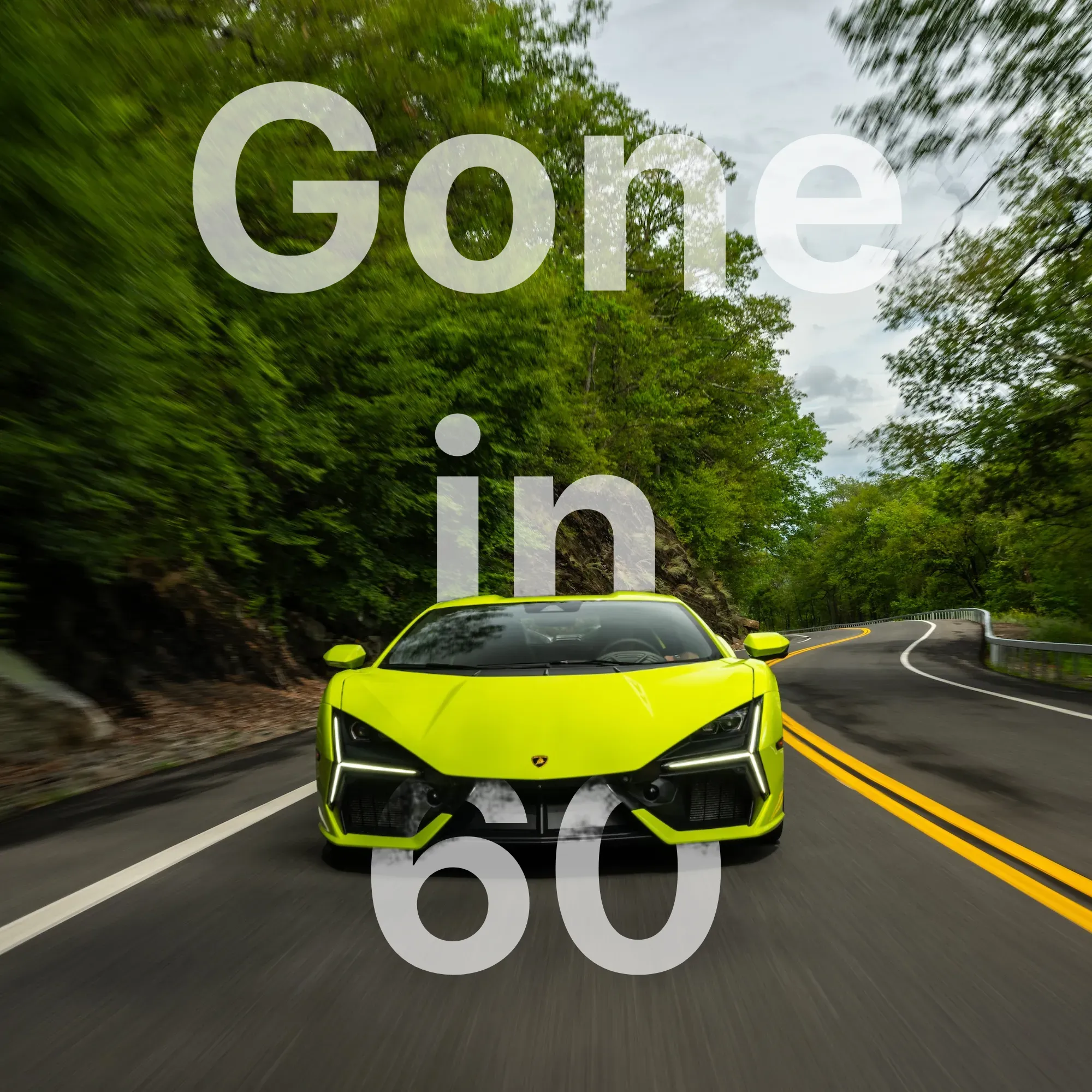 Text behind car effect — movie title text behind a Lamborghini sports car
